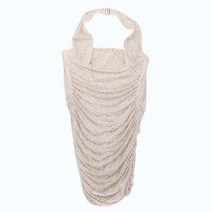 Oh Polly Rhinestone Ruched Halter Mini Dress Womens Size 4 New Glam Party Club